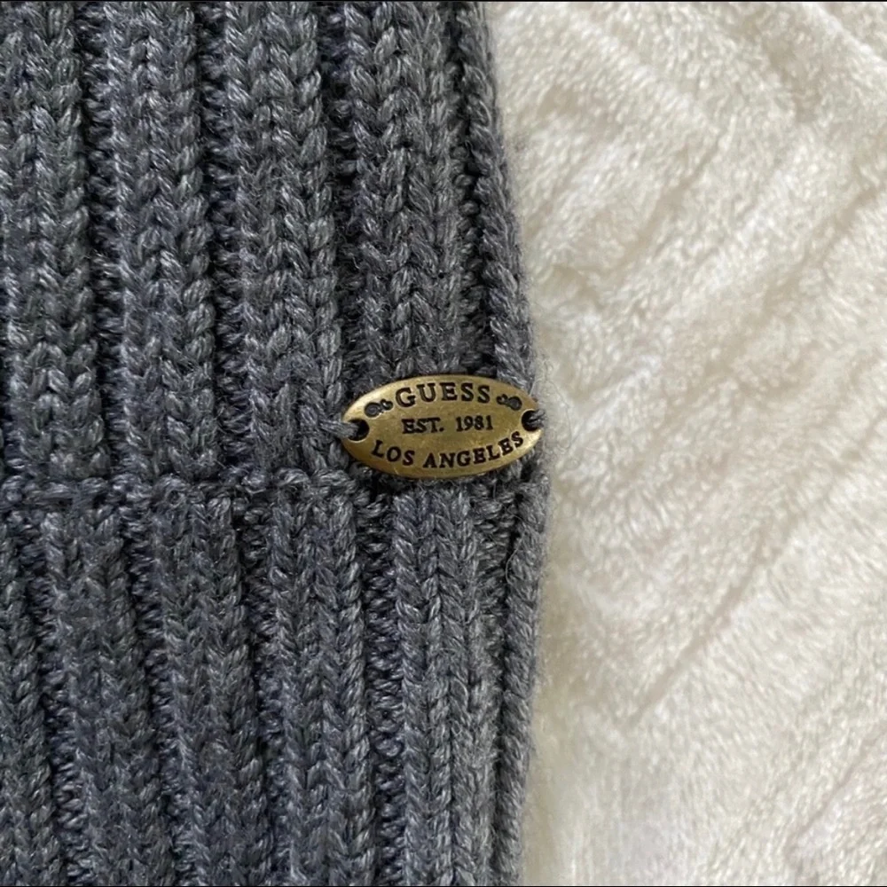 Guess Ribbed Knit Faux Fur Trim Sweater Vest - Picture 4 of 4